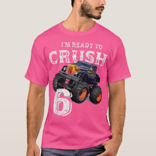 T-shirt Monster Truck 6th Birthday Gift Boys Je suis prêt