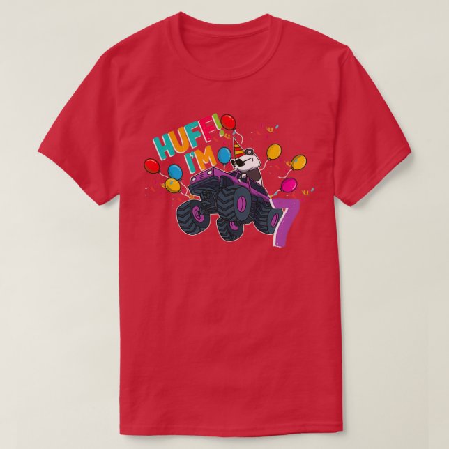 T-shirt Monster Truck 7 Panda Driver Cute Ours Animal anim (Design devant)