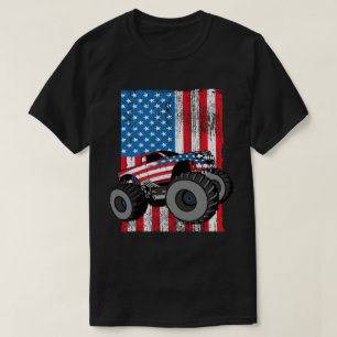 T-shirt  Monster Truck American Flag 4 juillet patriotique