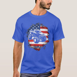 T-shirt Monster Truck American Flag Racing USA Patriotic 4