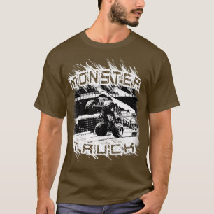 T-shirt Monster Truck Big Jump et Crush Cars - Mud Racing