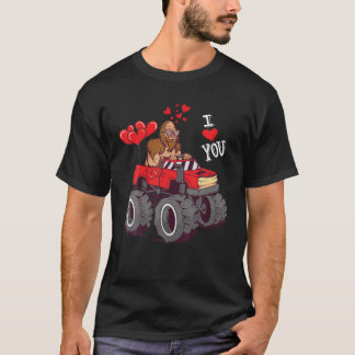 T-shirt Monster Truck Bigfoot Coeur Funny Valentines Jour 