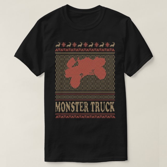 T-shirt Monster Truck Christmas Gift Racing Présentent Drô (Design devant)