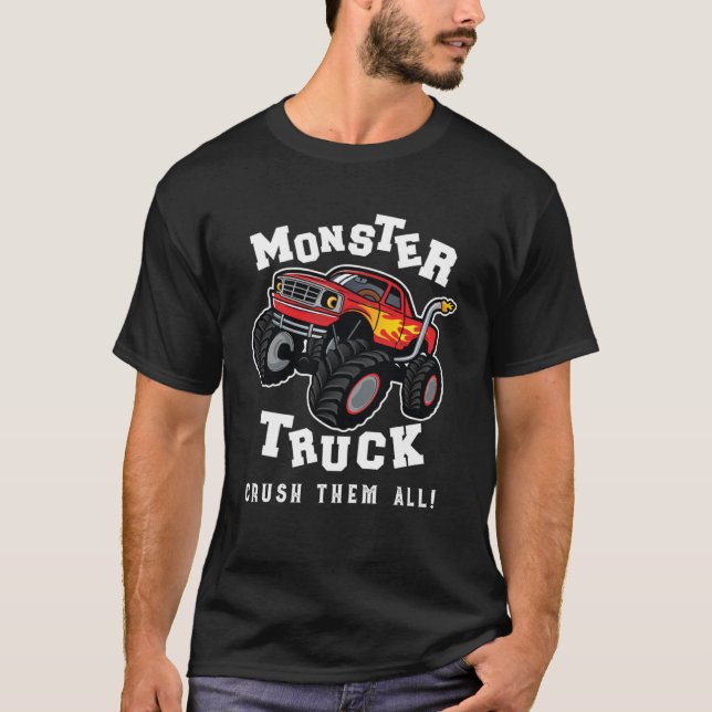 T-shirt Monster Truck Crush Eux Tous Garage Racer Car Mons (Devant)