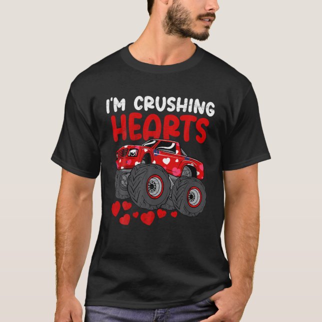 T-shirt Monster Truck Crushing Coeurs de chasse Jour Bonne (Devant)