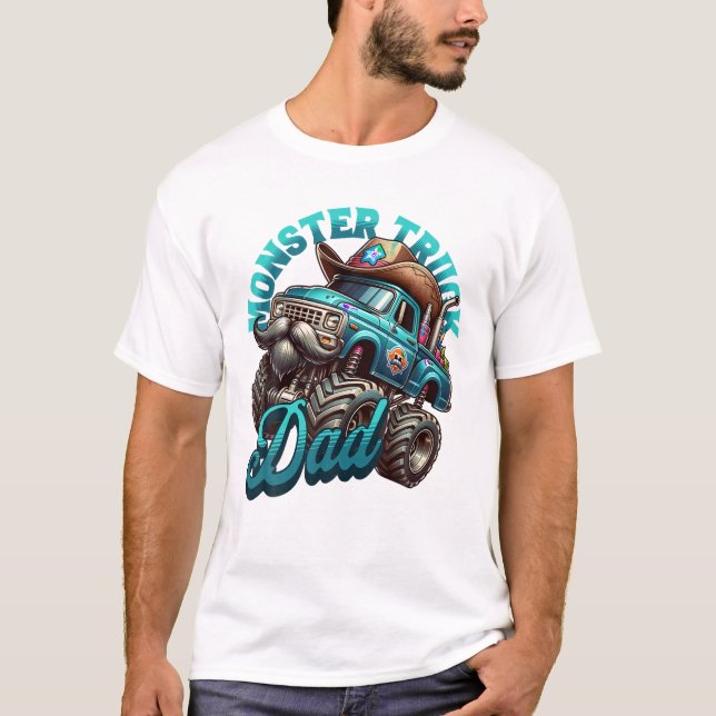T-shirt Monster Truck Dad Father s Day (Devant)