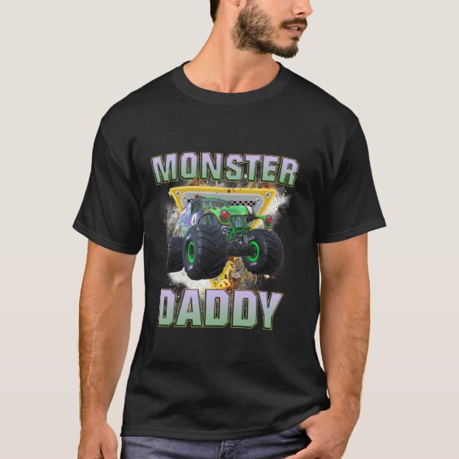 T-shirt Monster Truck Daddy Monster Truck Are My Jam Truck (Devant)