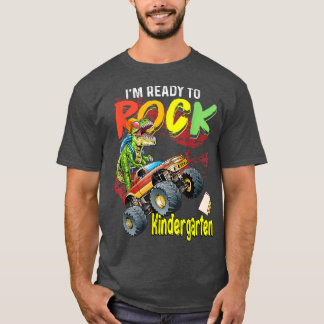 T-shirt Monster Truck Dinosaur Garçons Je suis prêt à Rock
