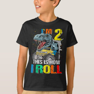 T-shirt Monster Truck Dinosaur I'm 5 Voici comment je roul