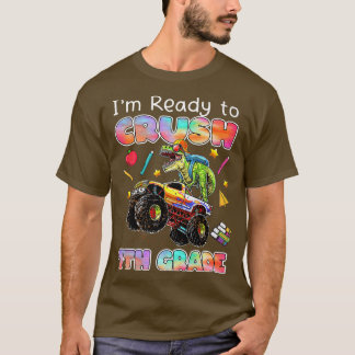 T-shirt Monster Truck Dinosaur Je Suis Prêt À Écraser 7E G