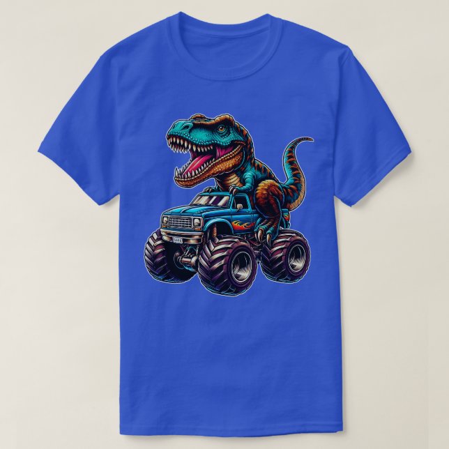 T-shirt Monster Truck Funny Design équitation T Rex Lover  (Design devant)