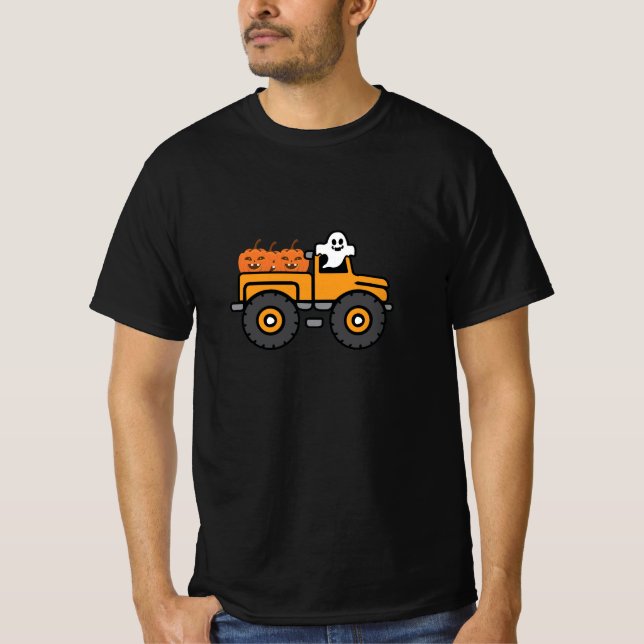 T-shirt Monster Truck Ghost Citrouille Halloween (Devant)