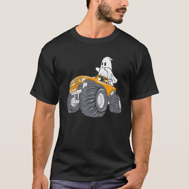 T-shirt Monster Truck Ghost Halloween Citrouille Éffrayant (Devant)