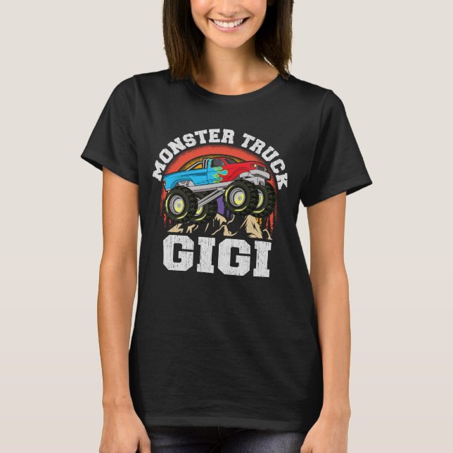 T-shirt Monster Truck Gigi Correspondant Famille Grand-mèr (Devant)