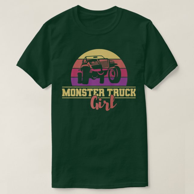 T-shirt Monster Truck Girl Retro Vintage (Design devant)
