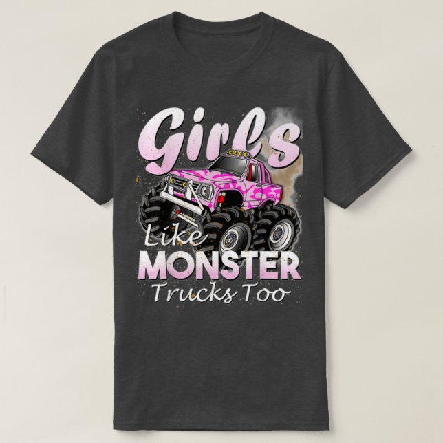T-shirt Monster Truck Girls Monsters Anniversaire 1 (Design devant)
