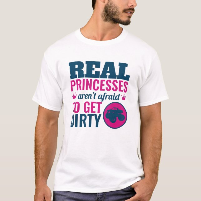 T-shirt Monster Truck Girls Real Princesses Obtenez Sale (Devant)