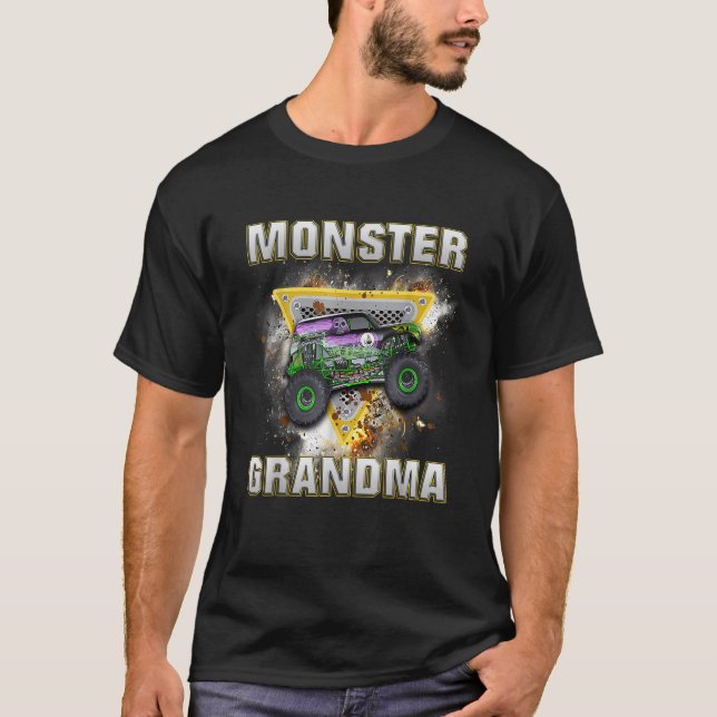 T-shirt Monster Truck Grandma Monster Truck Are My Jam Tru (Devant)