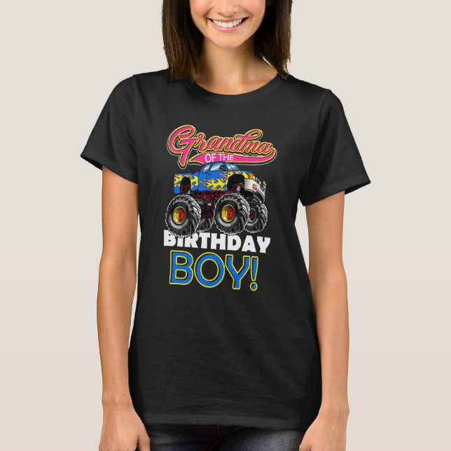 T-shirt Monster Truck Grandma of The Birthday Boy  1 (Devant)
