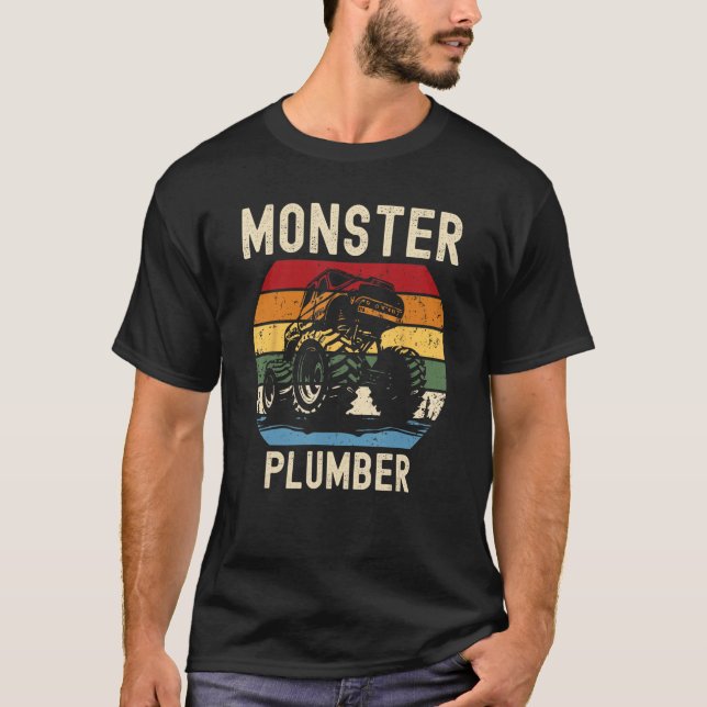 T-shirt Monster Truck Love Plumber (Devant)