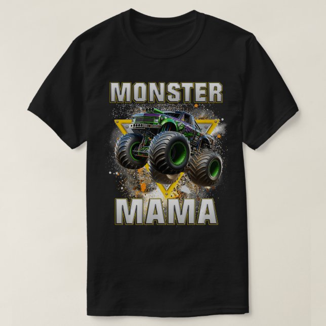 T-shirt Monster Truck Mama Monster Truck Are My Jam Truck (Design devant)