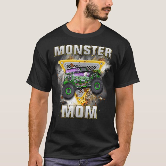T-shirt Monster Truck Maman Monster Truck Are My Jam Truck (Devant)