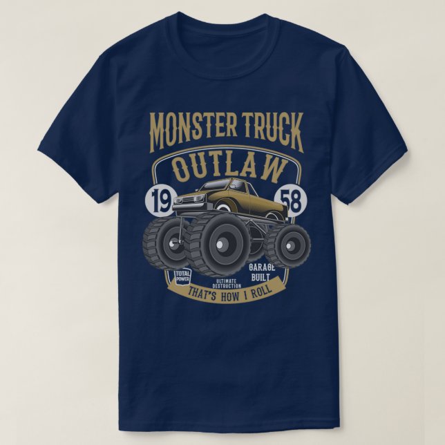 T-shirt Monster truck motorsport racing car car (Design devant)