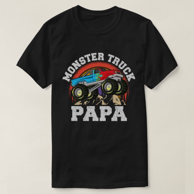 T-shirt Monster Truck Papa Correspondant Famille Papa Cost (Design devant)