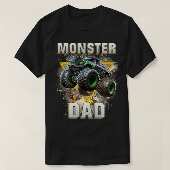 T-shirt Monster Truck Papa Monster Truck Are My Jam Truck  (Design devant)