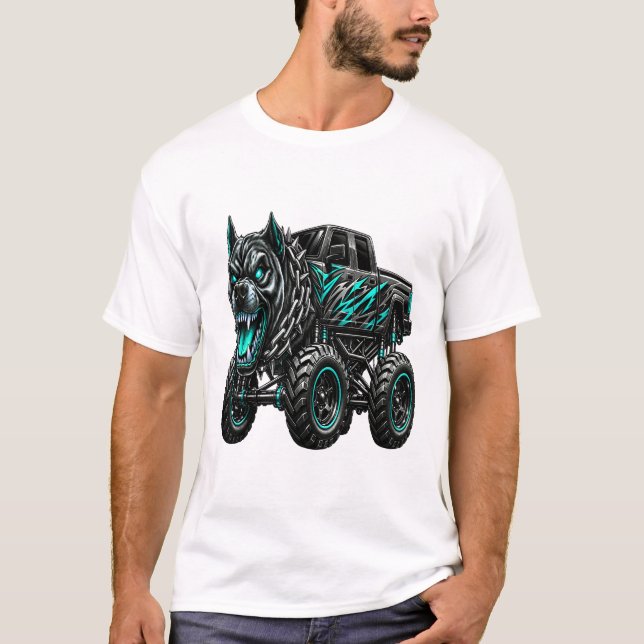 T-shirt Monster Truck Pitbull Féroce (Devant)