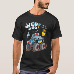 T-shirt Monster Truck Police Car Boy Wee Woo Policeman