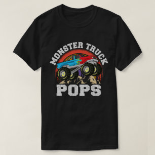 T-shirt Monster Truck Pops Correspondant Famille Grand-Pèr