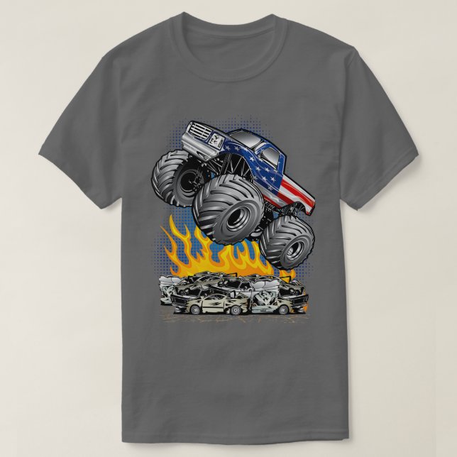 T-shirt Monster Truck Stunt USA (Design devant)