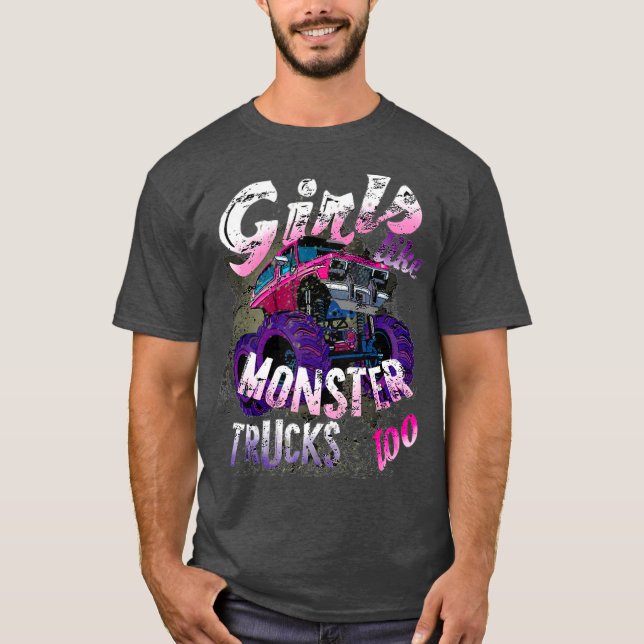 T-shirt Monster Truck T Shirt Girls Comme Monstres Aussi (Devant)
