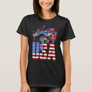 T-shirt Monster Truck Toddler Boys Drapeau Américain Usa J