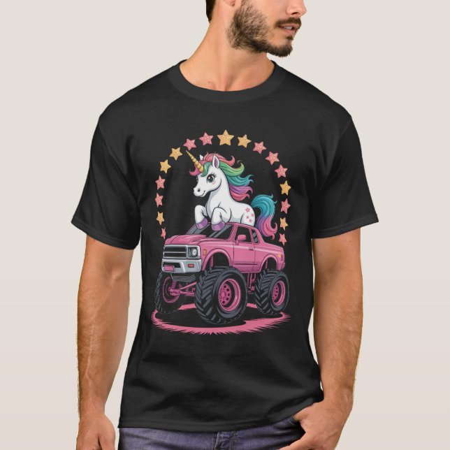 T-shirt Monster Truck Unicorn fête d'anniversaire (Devant)