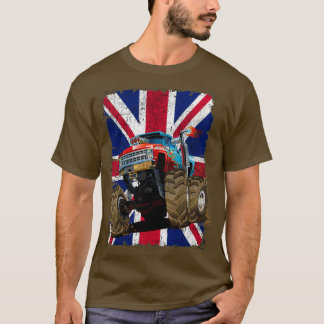 T-shirt Monster Truck With UK Flag Monster Trucks Rule Mon