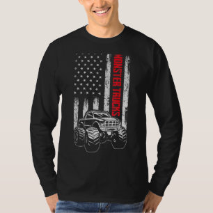 T-shirt Monster Trucks American Usa Drapeau Patriotique 4è