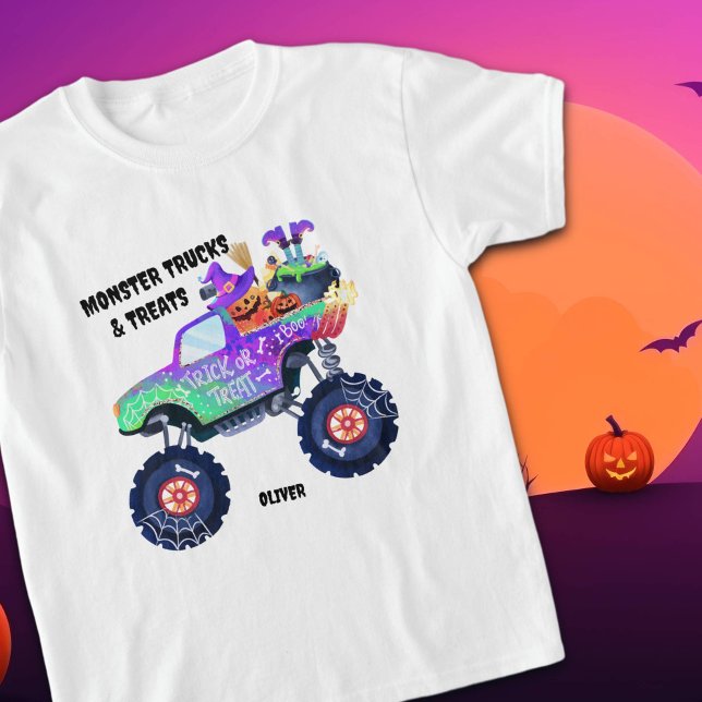T-shirt Monster Trucks And Treats Halloween Treat (Créateur téléchargé)