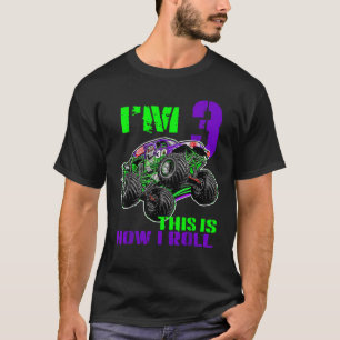 T-shirt Monster Trucks Are My Jam 3e Birthday Boy 3 ans