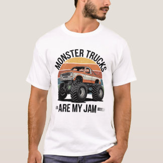 T-shirt Monster Trucks Are My Jam Vintage look Monster Tr