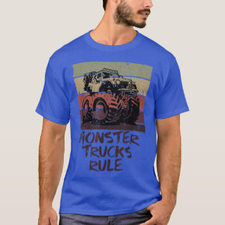 T-shirt Monster Trucks Rule - Retro Vintage Monster Truck