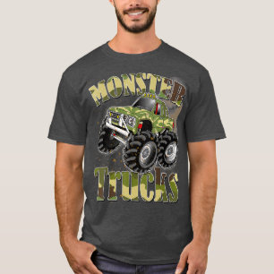 T-shirt Monster Trucks T Shirt Funny Camouflage Anniversai