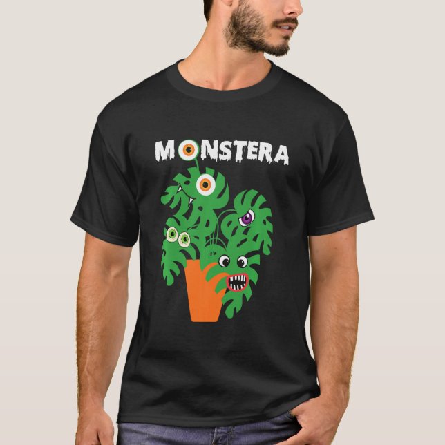 T-shirt Monstera Halloween Plante Lady Ou Papa Lazy Costum (Devant)