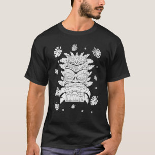 T-shirt Monstère polynésienne de Masque Tiki Feuille Hawai