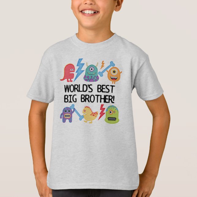 T-shirt Monsters World's Best Big Brother (Devant)