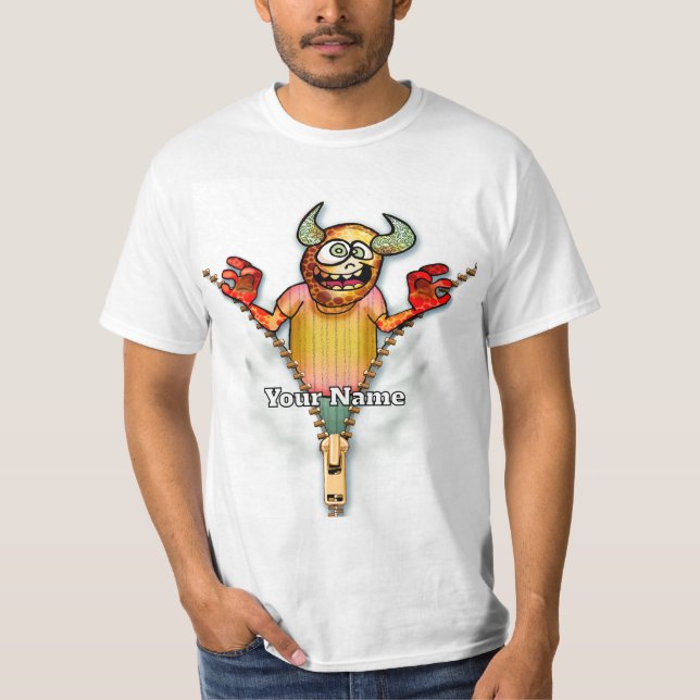 T-shirt Monstre à fermeture éclair (Devant)