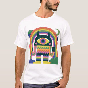 T-shirt Monstre à un œil arc-en-ciel Art populaire