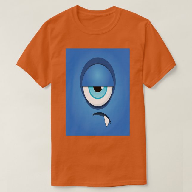 T-shirt Monstre Bleu Borgne Mignons Monstres 1 (Design devant)