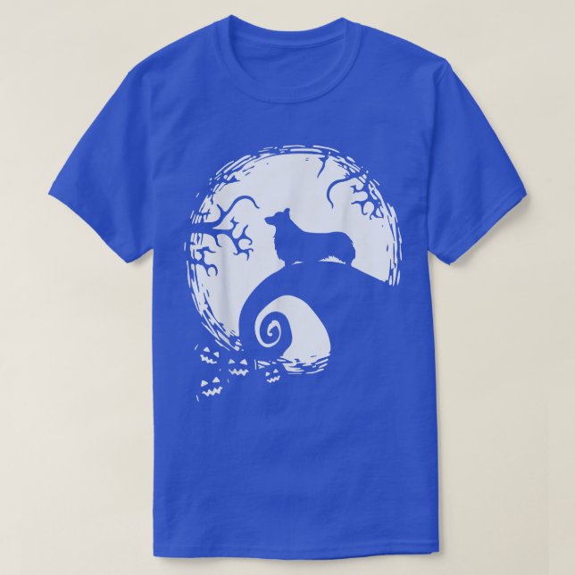T-shirt Monstre Classique Halloween Corgi Et Lune (Design devant)